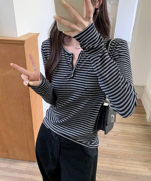 「MEMECLE」 長袖カットソー S ブラック レディース_画像6