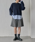 ハーフパンツ パンツ 短パン きれいめはっ水タ...の詳細画像5