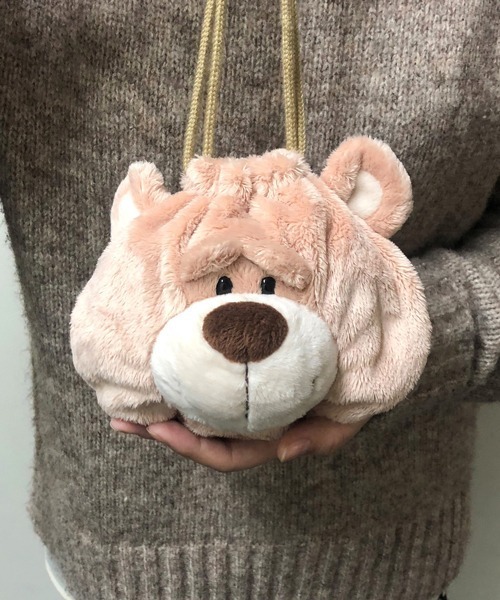 nici（ニキ） ポーチ NICI/フィギュアフェイスポーチ ベア 巾着袋