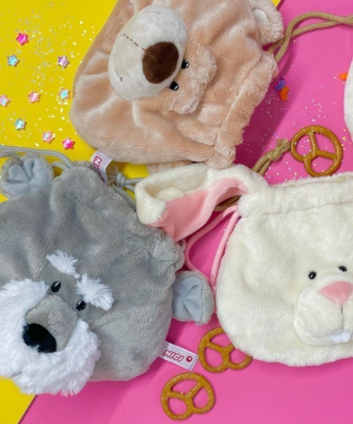 nici（ニキ） ポーチ NICI/フィギュアフェイスポーチ ベア 巾着袋