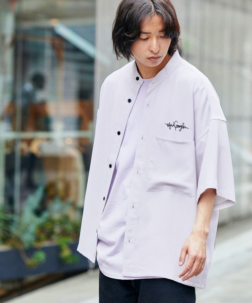 シャツ ブラウス Mark Gonzales/マークゴンザレス MONO-MART別注 ブライトポプリン オーバーサイズ クレリック 1/2 slee|ZOZOTOWN |03