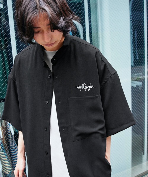 シャツ ブラウス Mark Gonzales/マークゴンザレス MONO-MART別注 ブライトポプリン オーバーサイズ クレリック 1/2 slee|ZOZOTOWN |09