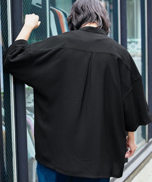 シャツ ブラウス Mark Gonzales/マークゴンザレス MONO-MART別注 ブライトポプリン オーバーサイズ クレリック 1/2 slee|ZOZOTOWN |11