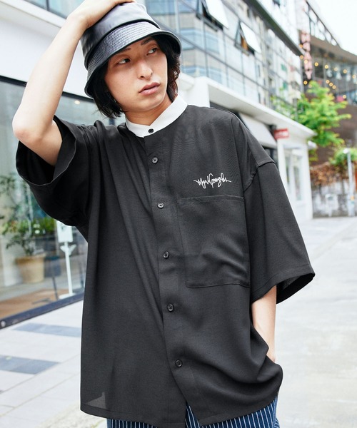 シャツ ブラウス Mark Gonzales/マークゴンザレス MONO-MART別注 ブライトポプリン オーバーサイズ クレリック 1/2 slee|ZOZOTOWN |14