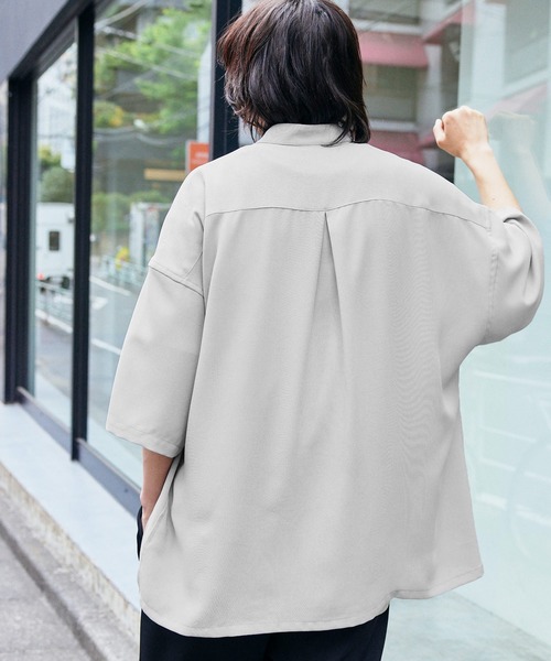 シャツ ブラウス Mark Gonzales/マークゴンザレス MONO-MART別注 ブライトポプリン オーバーサイズ クレリック 1/2 slee|ZOZOTOWN |26