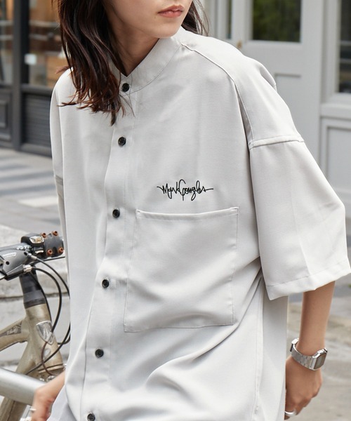 シャツ ブラウス Mark Gonzales/マークゴンザレス MONO-MART別注 ブライトポプリン オーバーサイズ クレリック 1/2 slee|ZOZOTOWN |17