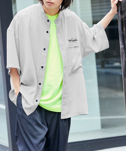 シャツ ブラウス Mark Gonzales/マークゴンザレス MONO-MART別注 ブライトポプリン オーバーサイズ クレリック 1/2 slee|ZOZOTOWN |23