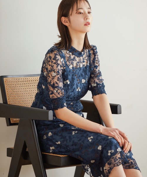 第一ネット niana ドレス アンティーク刺繍レースワンピースパーティー スーツ・フォーマル・ドレス