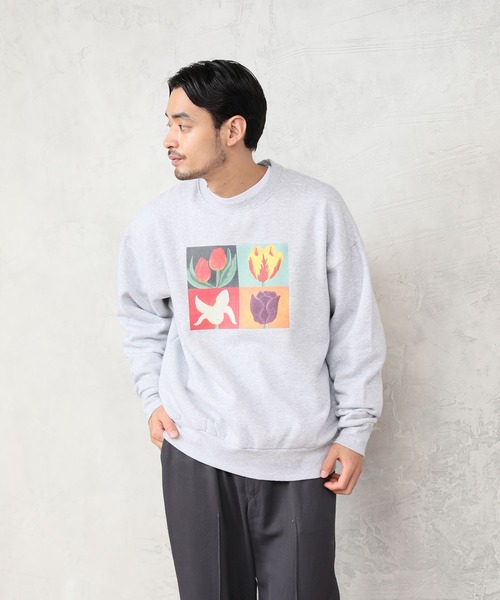 トレーナー スウェット Common Noun/Flower Kana Akiyama 裏起毛クルースウェット レディース メンズ トレーナー スウェット Common Noun/Flower Kana Akiyama 裏起毛