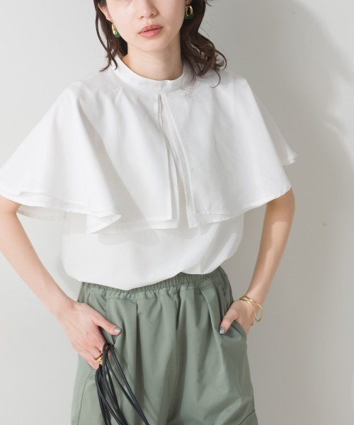 terrace ブラウス シャツ オーバーケープブラウス レディース