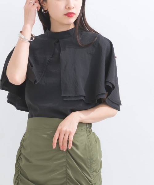 terrace ブラウス シャツ オーバーケープブラウス レディース