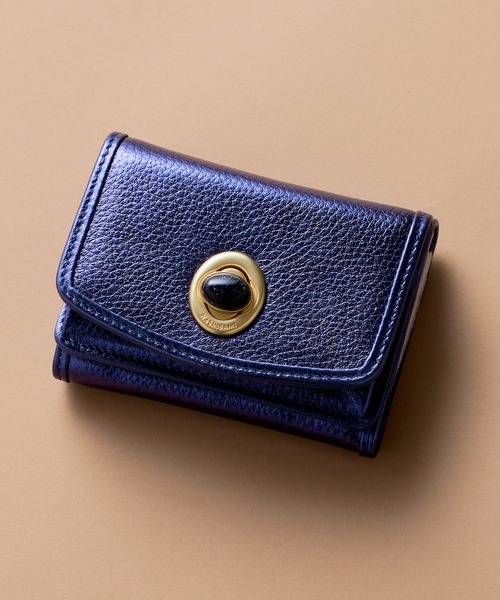 明日まで限定価格+新品*ハシバミの天然石ミニウォレットNavy/ラブラドライト* Hashibami（ハシバミ） 財布 「HASHIBAMI」「限定 別注カラーあり