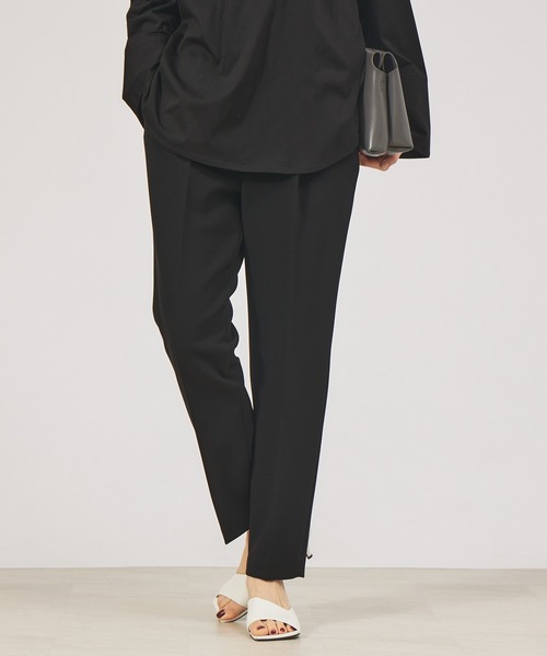 qualite（カリテ） スラックス パンツ ダブルクロスセンタープレス