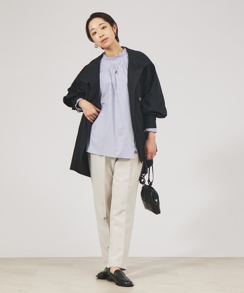 qualite（カリテ） スラックス パンツ ダブルクロスセンタープレス