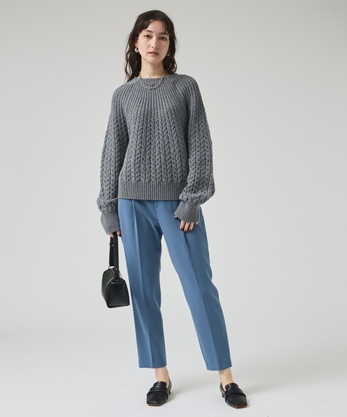 qualite（カリテ） スラックス パンツ ダブルクロスセンタープレス