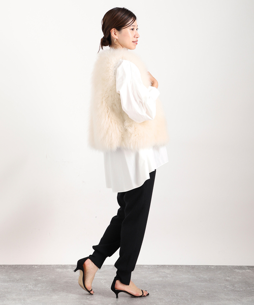 VERMEIL par iena ベスト カシミヤファーショートジレ
