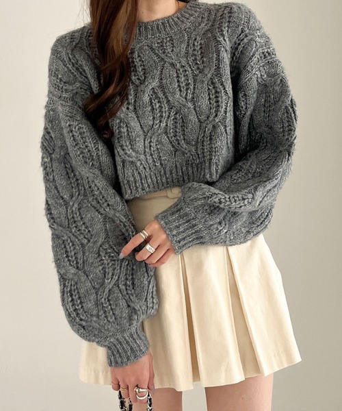 Heather（ヘザー） ニット ケーブルショートニット 983816 レディース