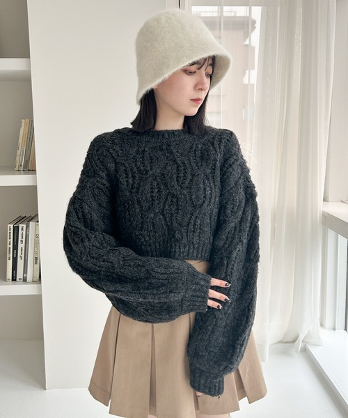 Heather（ヘザー） ニット ケーブルショートニット 983816 レディース