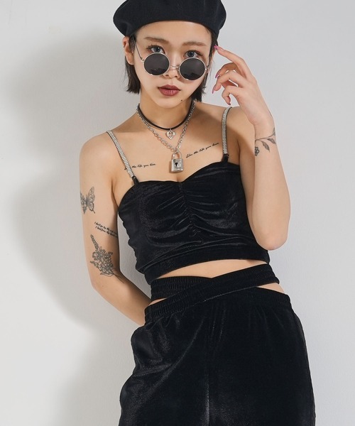 Diable baiser（ディアブルベーゼ） キャミソール 滑り止め付ビジュー