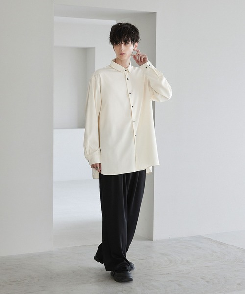 CTHY シャツ TPUオーバーサイズロングレギュラーシャツ メンズ