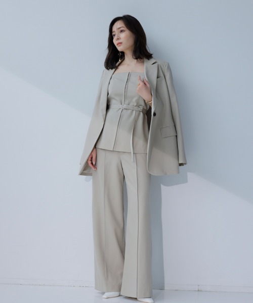 anuans（アニュアンス） スラックス パンツ ピンタックストレート