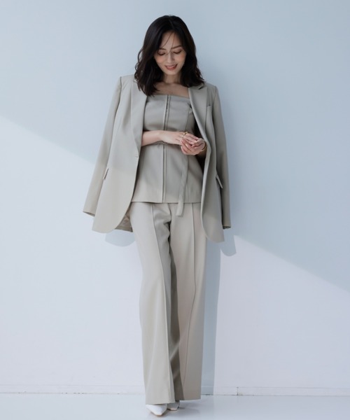 anuans（アニュアンス） スラックス パンツ ピンタックストレート