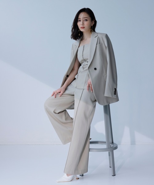 anuans（アニュアンス） スラックス パンツ ピンタックストレート