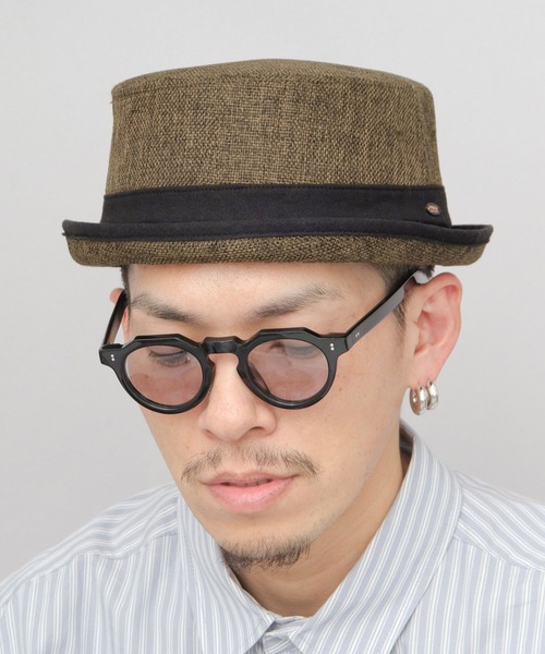 Ruben 帽子 ハット フェイクリネン ポークパイハット メンズ