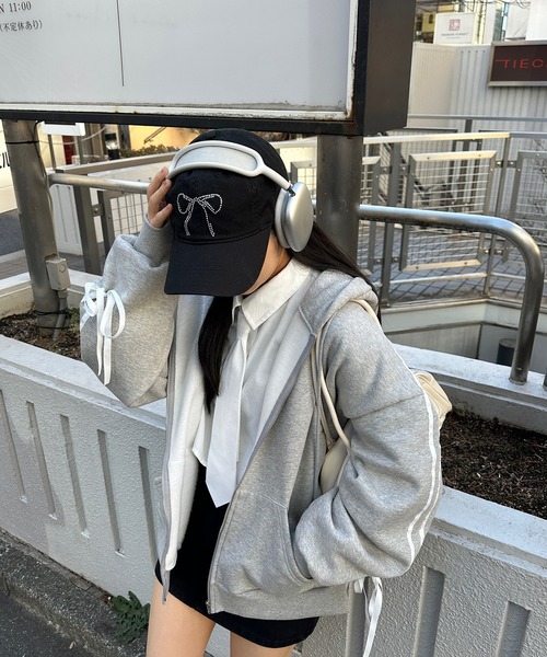 RiLi（リリ） キャップ 帽子 リボンビジューキャップ「RL」 レディース