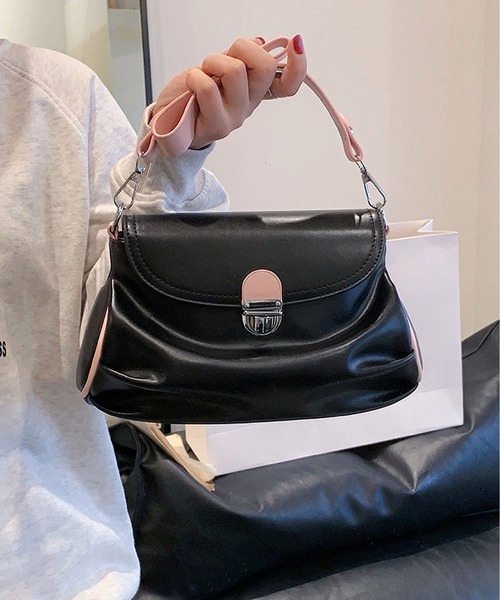 LA VORAGINE ショルダーバッグ バッグ 2wayギャザー 配色ショルダー 