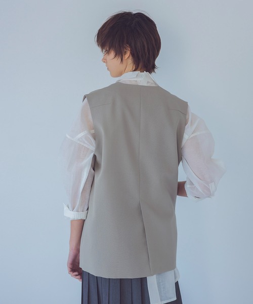 yohi　DRESSLAVE グレー ニットジレ 楽天市場】日本製 着流し ロング ニットジレ ウール混 ジレ