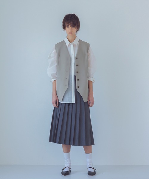 yohi　DRESSLAVE グレー ニットジレ 楽天市場】日本製 着流し ロング ニットジレ ウール混 ジレ