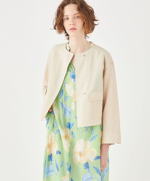 Ballsey ジャケット ノーカラージャケット リネンコットンムーブ