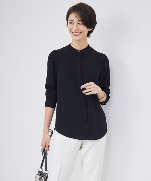 【UVケア・速乾・接触冷感・洗える】BackSatinAmunzen デザインブラウス ICB 【UVケア・速乾・接触冷感・洗える】BackSatinAmunzen