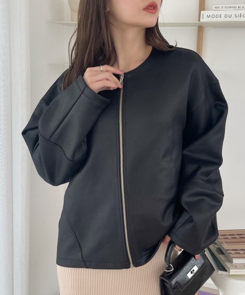 Eclat one レザージャケット ライダース マシュマロコーティング