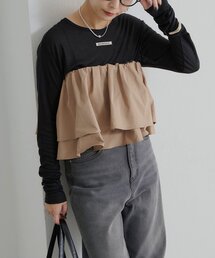 Omekashi ブラウス シャツ マルチフリルケープ レディース