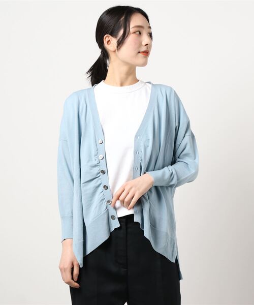 ZUCCa」 ニットカーディガン M size ライトブルー レディース  