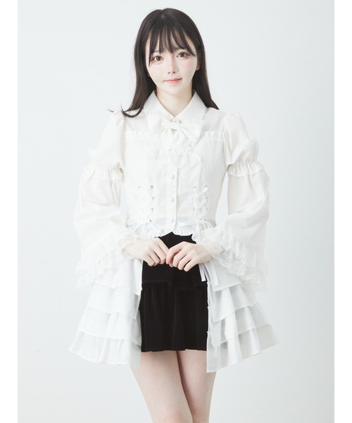 シャツ ブラウス 姫袖お姫さまティアードブラウス レディース 