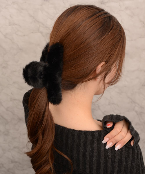 Mayree ヘアクリップ 「float」もこもこ フェイクファー ねじり
