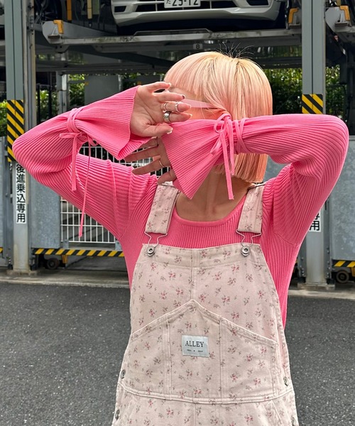 Alley Tokyo ニット セーター リブ袖リボンぐるぐる巻きTOPS