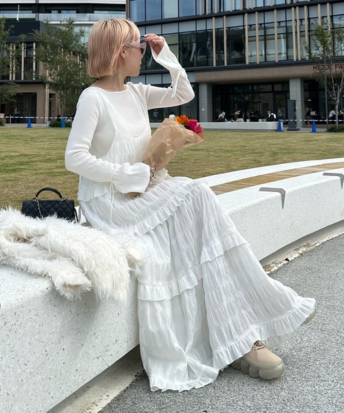 Alley Tokyo ニット セーター リブ袖リボンぐるぐる巻きTOPS