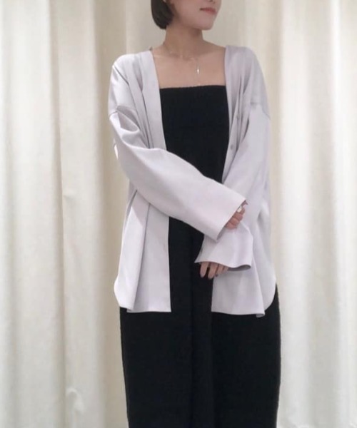 ブラウス シャツ ダブルサテンビックシャツ レディース