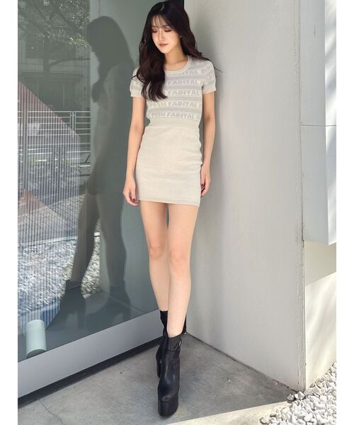 GYDA（ジェイダ） ワンピース 半袖 POSH FADITAL borderニット
