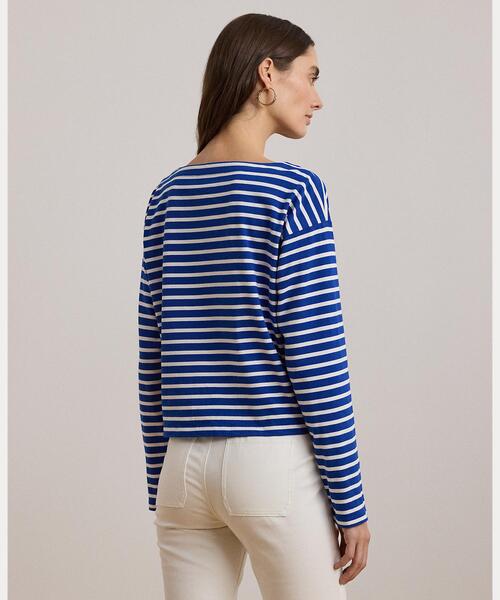 Polo Ralph Lauren★ストライプボートネックジャージーTシャツ★ ストライプド ボートネック マリナー Tシャツ