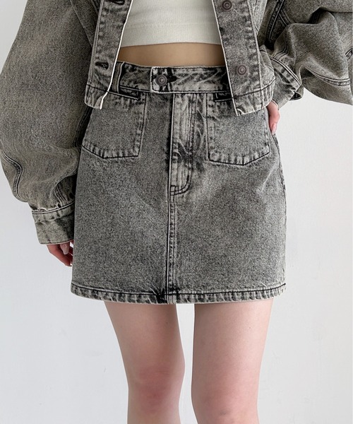 Heather デニムスカート Denim ポケットミニスカート 320069