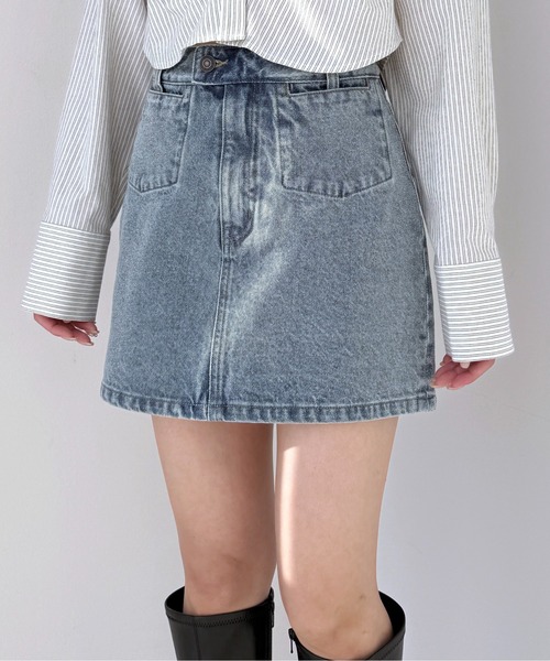 Heather デニムスカート Denim ポケットミニスカート 320069