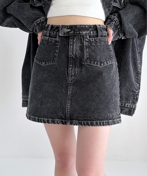 Heather デニムスカート Denim ポケットミニスカート 320069