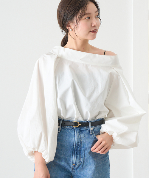 IENA ブラウス シャツ スタンドオーバーブラウス レディース