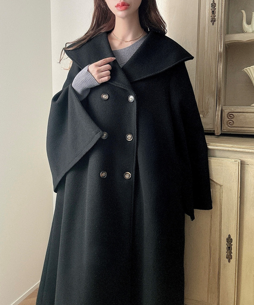 「Meiru」 コート LARGE ブラック レディース_画像2