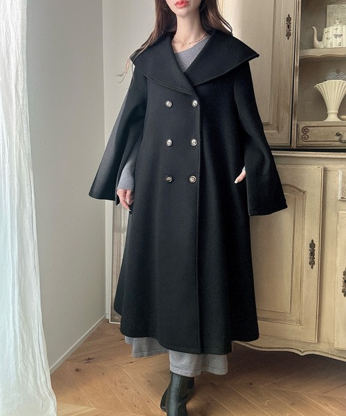 「Meiru」 コート LARGE ブラック レディース_画像3